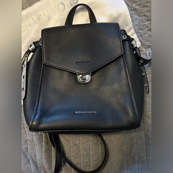 Women’s black leather Micheal Kors backpack purse main image 5